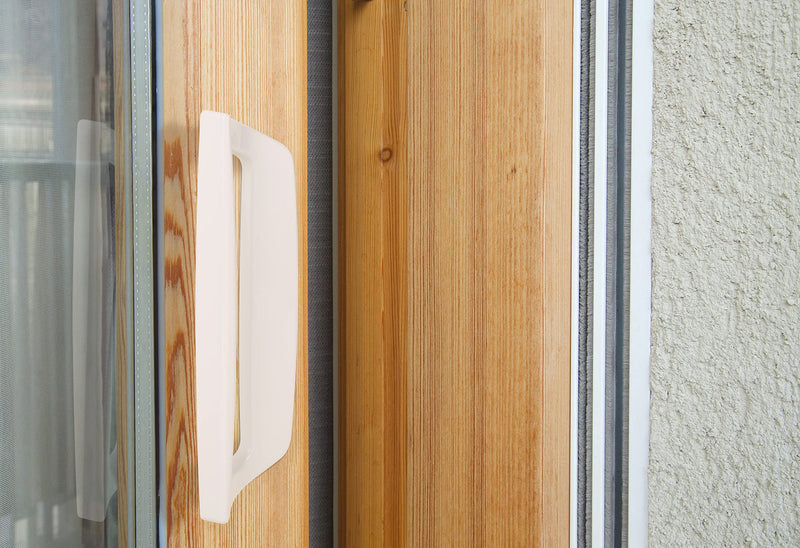 Wright Products - Mortise Sliding Patio Door Handle and Installation Hardware Set, Wood/White - Replacement Sliding Glass Door Lock and Handle White 3-15/16 in