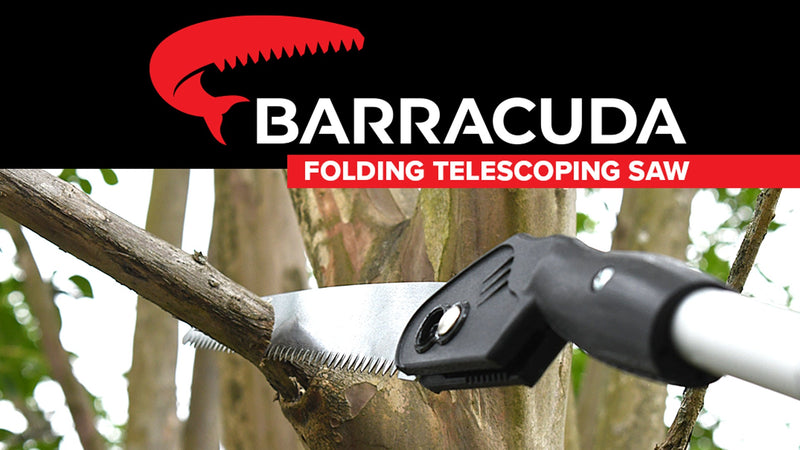 Jameson Barracuda Telescoping Pole Saw - Extendable from 41" to 68", Lightweight, Secure Lock, Tri-Cut Chrome-Plated Foldable Blade - Ideal for Precision Cutting