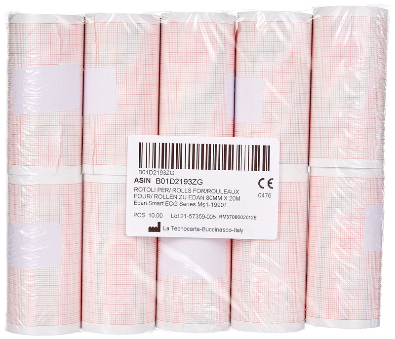 ECG Thermal Paper Rolls for Edan Smart ECG Series MS1-19901 (80mm x 20m)