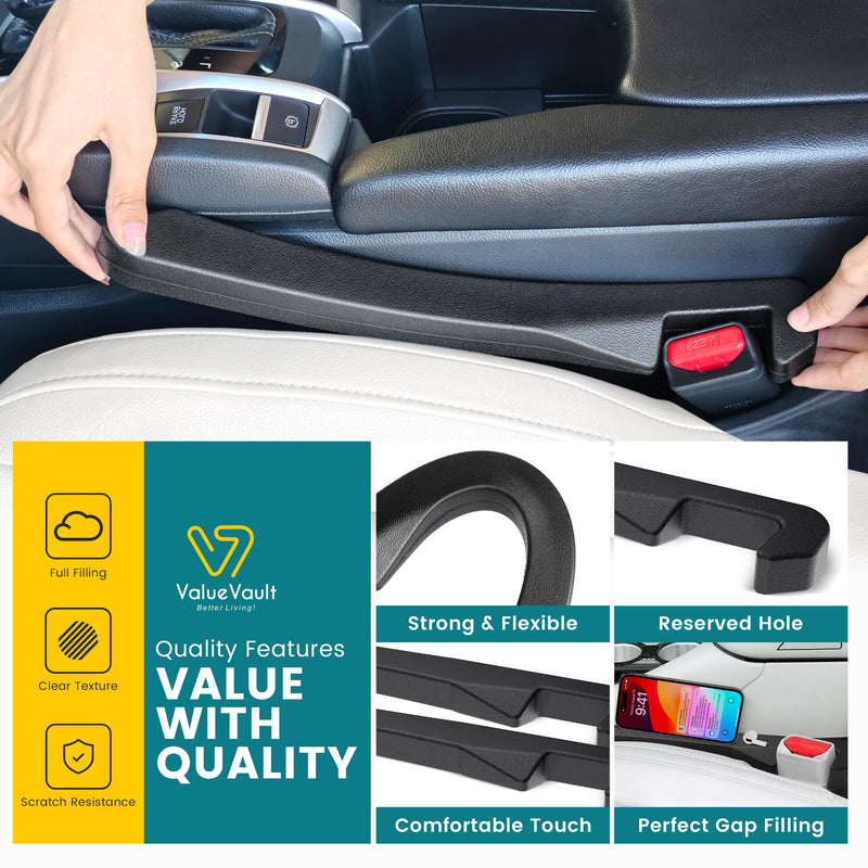 2PCS Car Seat Gap Filler Organizer, Car Seat Gap Organizer to Prevent Falling of Essential Accessories, Car Side Seat Gap Filler for Car, Universal Car Gap Filler for Cars, SUVs & Trucks