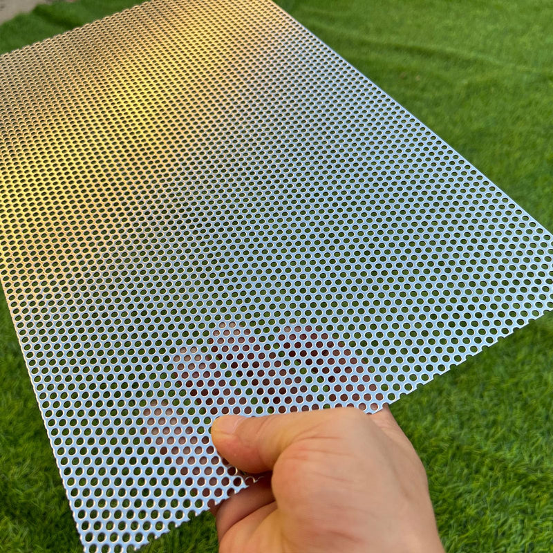 Perforated Metal Sheets 16"x10" 19 Gauge Expanded Metal Mesh Opening 1/8" 0.12 inch (About 3 mm) Perforated Stainless Steel Sheet 304 Stainless Steel Mesh Screen Panel Decorati Plate Rectangle 16"x10"