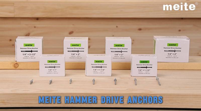 meite 1/4" x 1-1/4" Hammer Drive Nail Concrete Anchors 100Pcs 1-1/4" Length