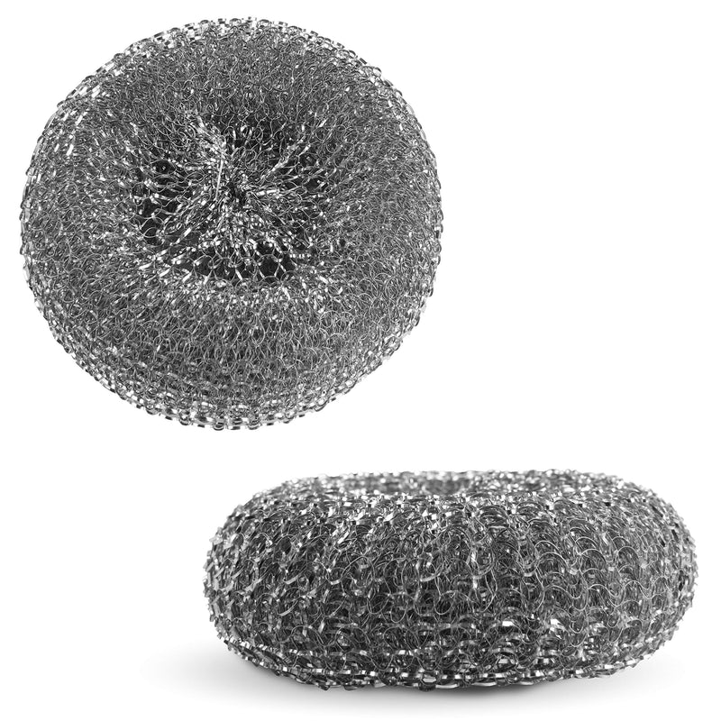 VINDOR steel sponges - cleaning sponge, scourer made of steel wool, removes stubborn dirt, 10 dishwashing sponges, grey
