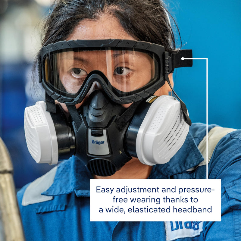 Dräger Safety Glasses X-pect 4800 | Anti-Fog & Anti-Scratch Safety Goggles with Double Screen Black