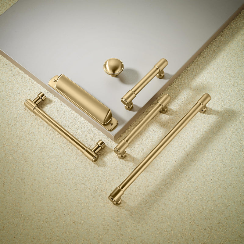 khtumeware 6 Pack 5 Inch(128mm) Champagne Bronze Kitchen Cabinet Handles Warm Brass Cabinet Pulls Gold Kitchen Cabinet Hardware for Cupboard Drawer Pulls Dresser Handle 5"(128mm) Hole Center