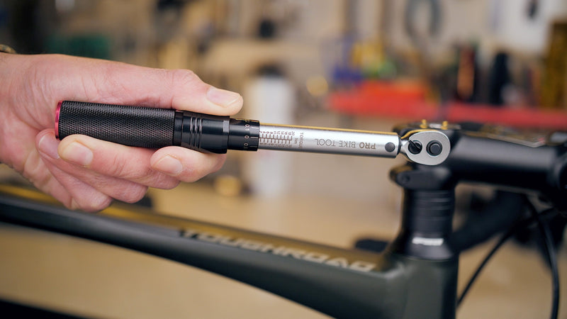 PRO BIKE TOOL 1/4 Inch Drive Click Torque Wrench Set - Precise 2 to 20 Nm Bike Tool Kit for Road and Mountain Bikes - Includes 1/4 Torque Wrench, Allen, Torx Bits, Extension Bar and Storage Box Silver