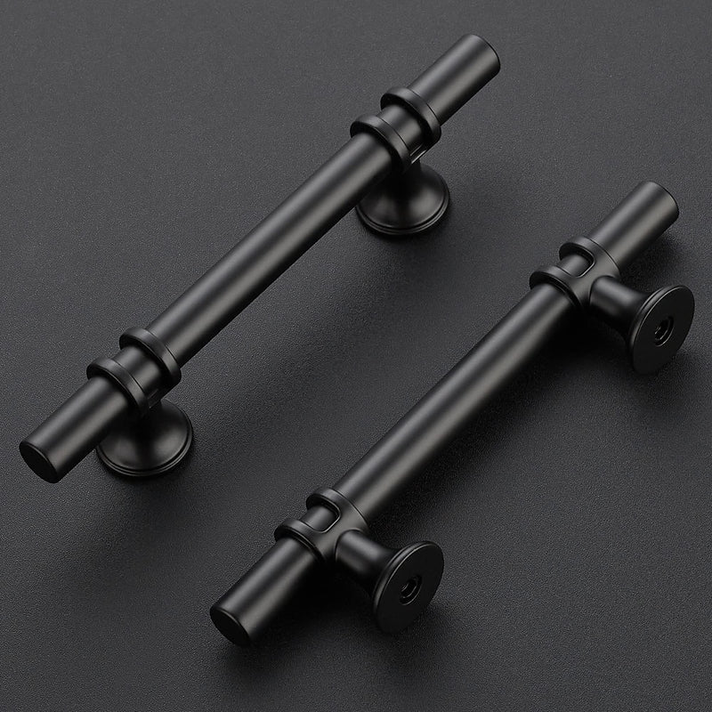 Ravinte 10 Pack 6 Inch Cabinet Pulls Kitchen Cupboard Handles with Round Base Matte Black Drawer Pulls Cabinet Handles 6" Length,3.5" Hole Center