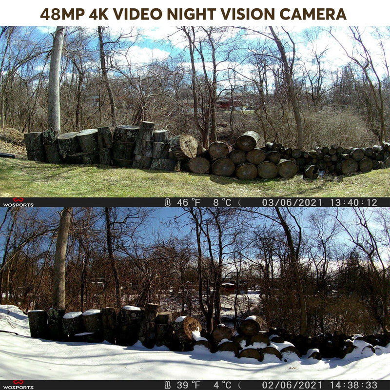 WOSPORTS Trail Camera,48MP 4K 0.2S Trigger Motion Activated,Game Hunting Camera with Night Vision IP66 Waterproof 2.0''LCD 120°Wide Camera Lens for Outdoor Scouting Wildlife Monitoring Home Security Light Green