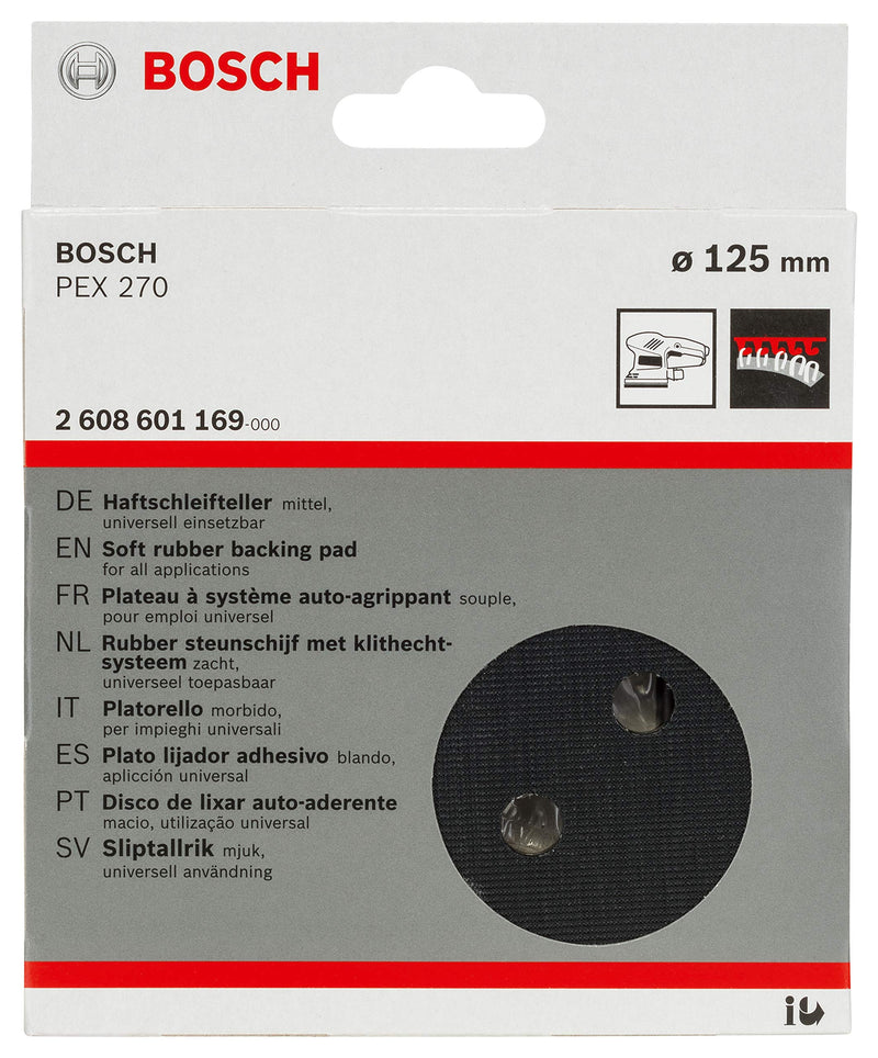 Bosch Accessories Bosch Professional sanding disc (Ø 125 mm, medium hard, with Velcro system, accessories for eccentric sander PEX 270 A/PEX 270 AE), black single
