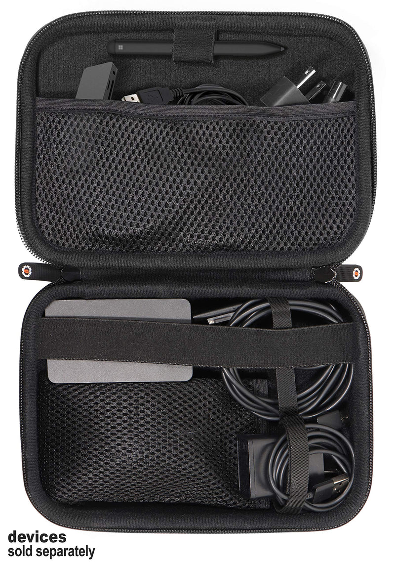 Microsoft Surface-Accessories organizing case, by getgear, for Surface-Dock, Charger Adapter, Arc Mouse, Surface Pen, USB 3.0 Hub Docking Station and Others (Black) Black