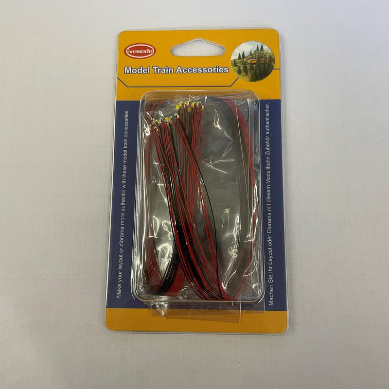 Evemodel 20 PCS. warm white SMD LED light-emitting diodes Micro Litz design 0402 with cable 20cm 12V
