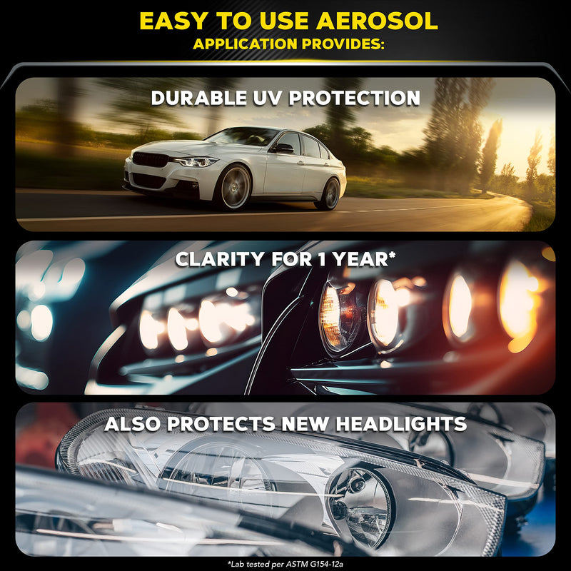 Meguiar's Keep Clear Headlight Coating - Durable, Long-Lasting Protection Prevents Oxidation and Prevents Yellowing for a Year - Easy Application - 4 Oz Aerosol