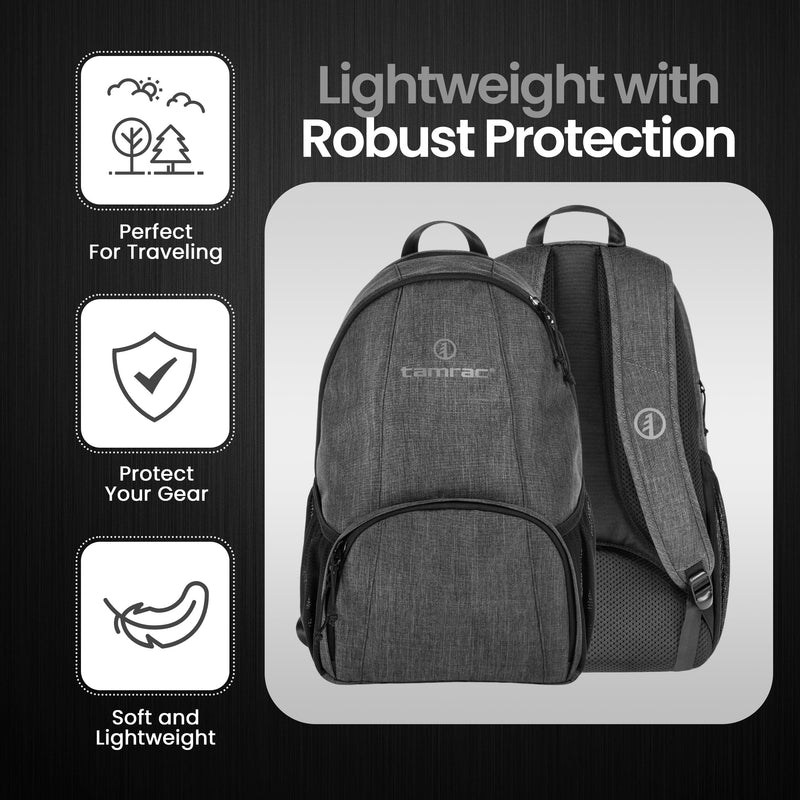 Tamrac Tradewind 18 Camera Backpack for Photographers, Compact DSLR Camera Bag with Laptop Compartment, Professional Photography Backpack, Travel Camera Carrying Case, Mirrorless Camera Bag, Dark Grey