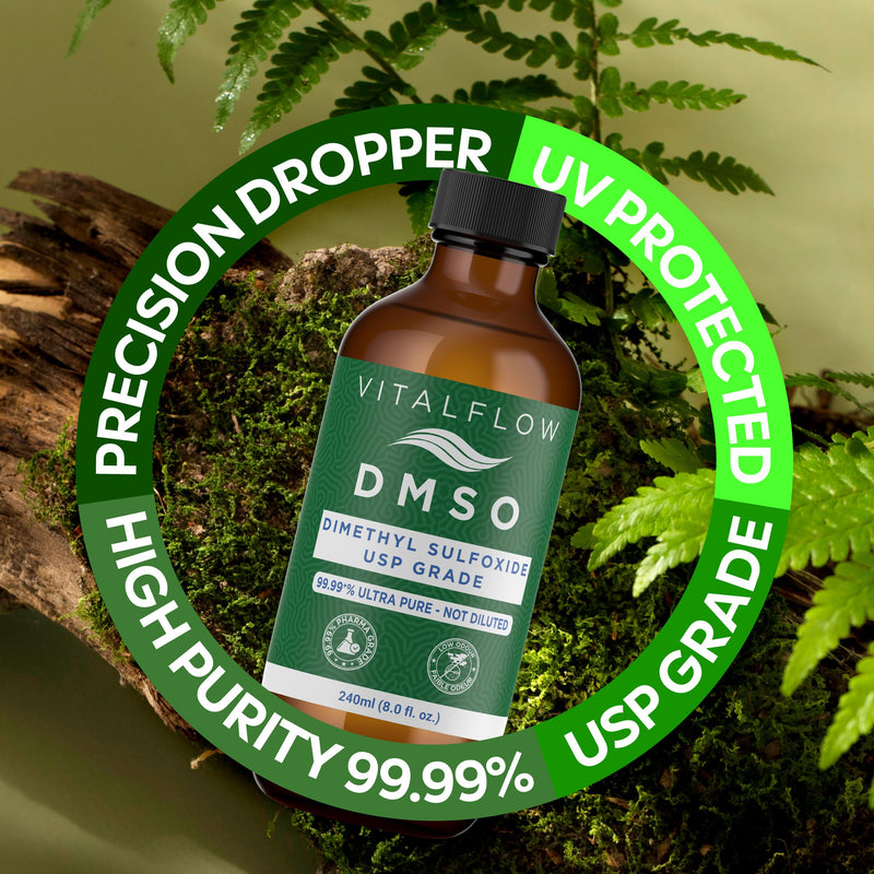 DMSO Liquid 99.99+% Purity Pharmaceutical Grade (USP) - Amber Glass Bottle with Dropper (8 Fl Oz (240 ml)) 8 Fl Oz (240 ml)