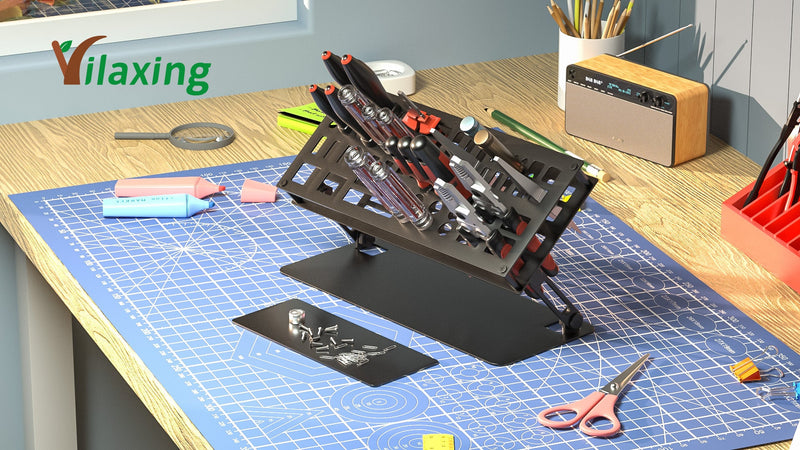 Screwdriver Organizer Holder Rack: Height Adjustable (Black) Black