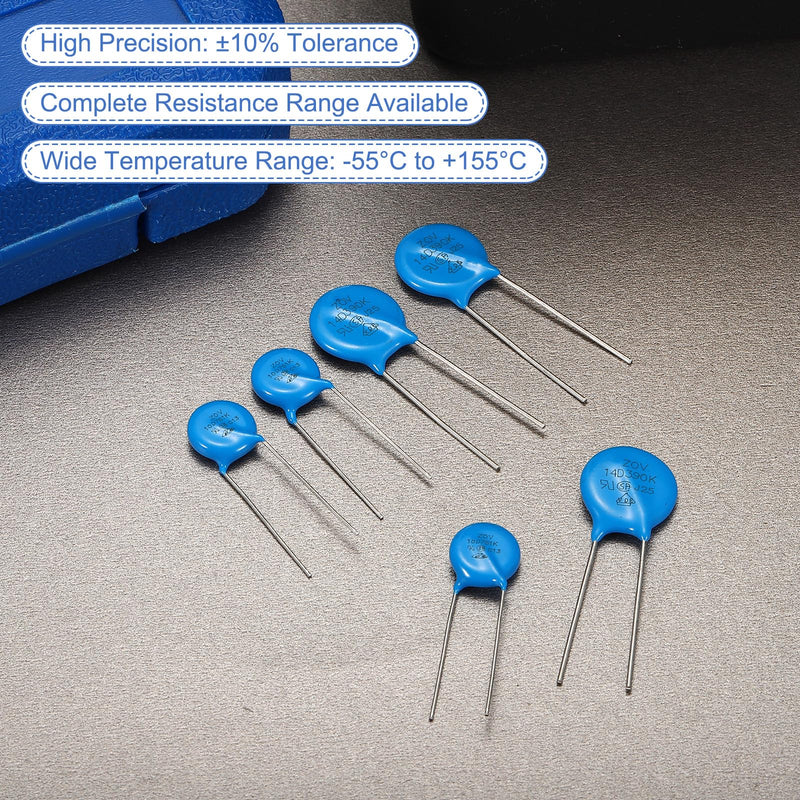 QUARKZMAN 12-piece Varistors 10D681K AC420V DC560V Round Varistor Blue | 10.5mm Diameter Radial Lead Disc Varistor, for Resistive Power Supply Industrial Plants
