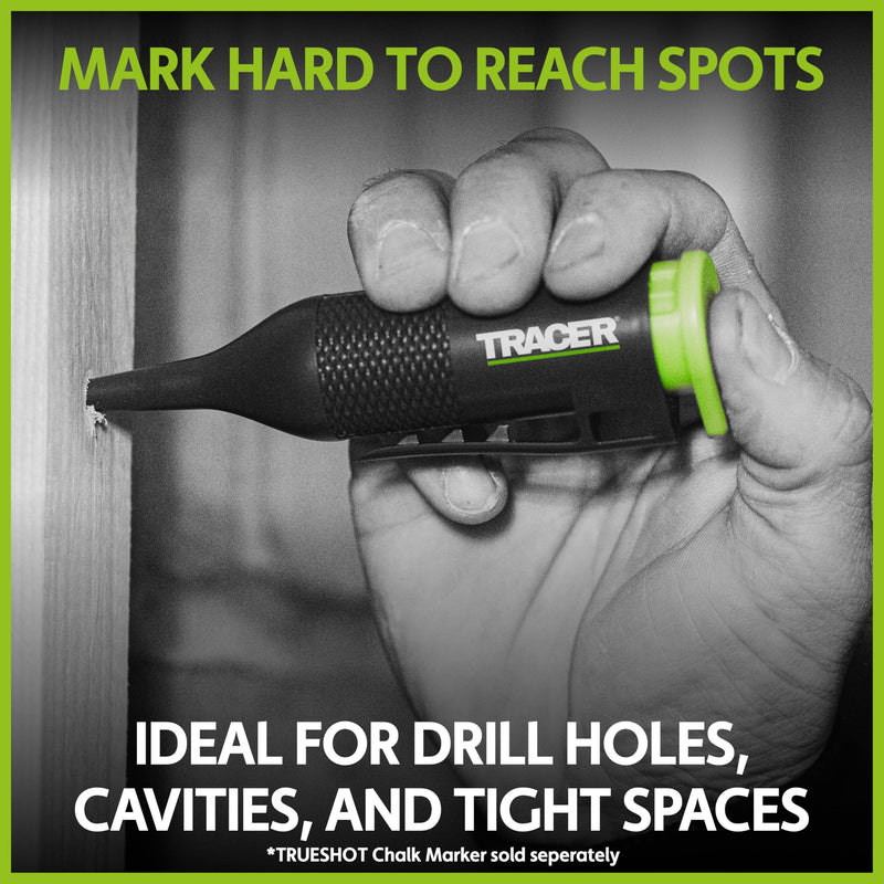 Tracer Trueshot Replaceable Chalk Canisters – Pack of 2 | 250 Shot Capacity Each | High-Vis Green Chalk | Recyclable | Compatible with Trueshot Deep Hole Marker 2 Pack Refills