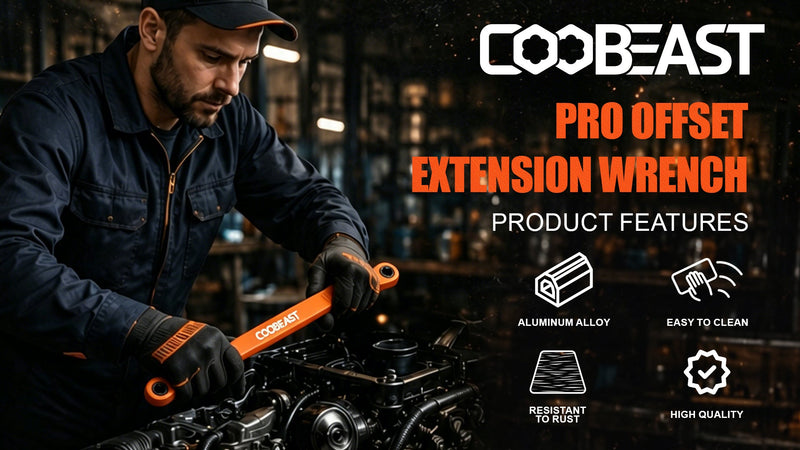 Pro Offset Extension Wrench 19PCS, Impact Wrench Extender Tools Socket Set 16.34inch Orange
