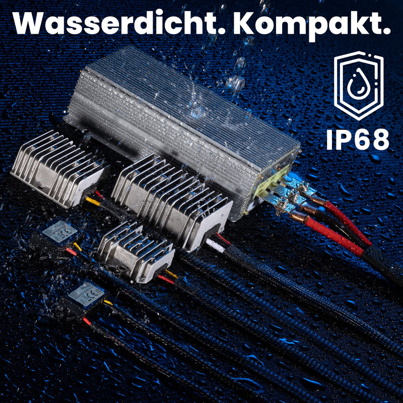 Voltage Converter DC-DC 12V to 24V, 10A 240W | Also for 18V and 20V systems DC-DC step-up converters with stabilised 24V output Input: 9-22V Output: 24V | 240W | 10A
