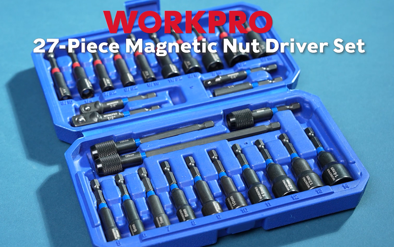 WORKPRO 27 PCS Magnetic Nut Driver Set with Quick-Release Extensions 27PCS Magnetic Nut Driver Set