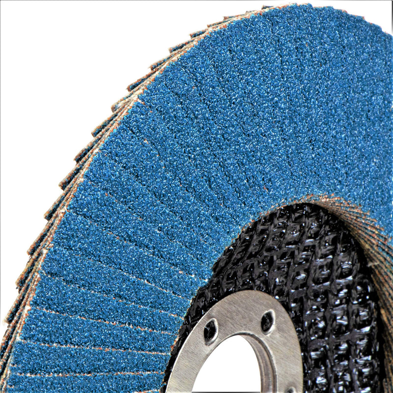 20 pieces/professional flap discs/blue/Ø 125 mm/mix pack (5 x grain 40-60 - 80-120 each) / stainless steel/grinding discs/lamella discs
