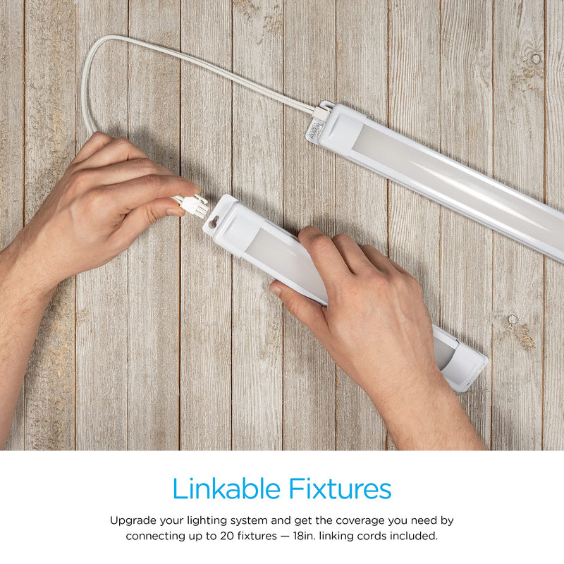 Enbrighten Premium Linkable Under Cabinet Fixture, 36in, LED, Linkable, 1220 Lumens, 3000K Warm White, 38847-T1 36 Inch