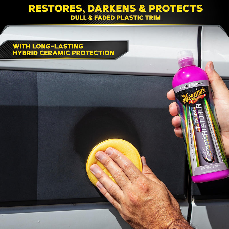 Meguiar's Hybrid Ceramic Trim Restorer, Car Trim Plastic Restorer - 16 Oz Bottle