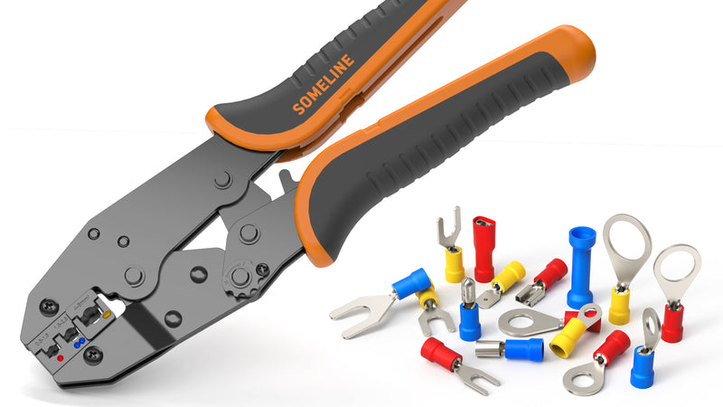 SOMELINE Wire Terminal Crimping Tool Kit, 22-10 AWG with 45-Type Connectors 45 Types + 2 Tools