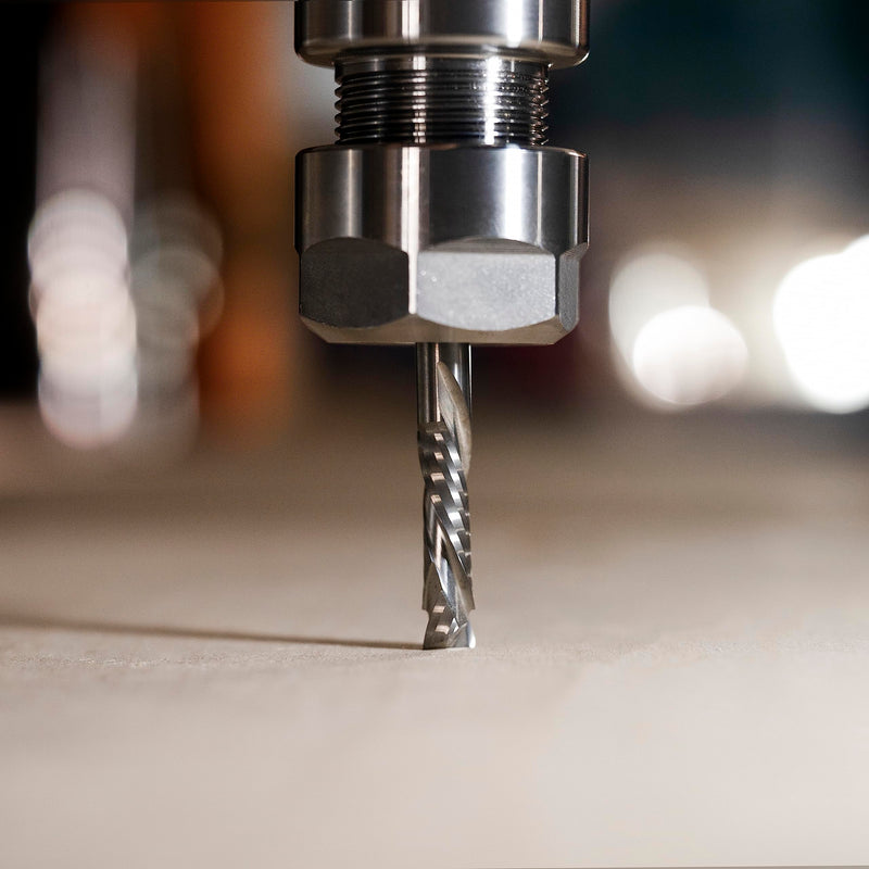 SpeTool Spiral Groove Cutter 6 mm Shank Compression 32 mm Cutting Length Extra Long Spiral Cutter Groove Cutter Up & Down Solid Carbide End Mill Router Bit Slotted Hole Cutter Wood Cutter for Router CNC Cutter Wood Cutter 1