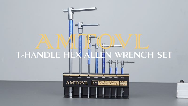 AMTOVL T-Handle Hex Allen Wrench Set - Metric, 8 Pcs 2mm-10mm