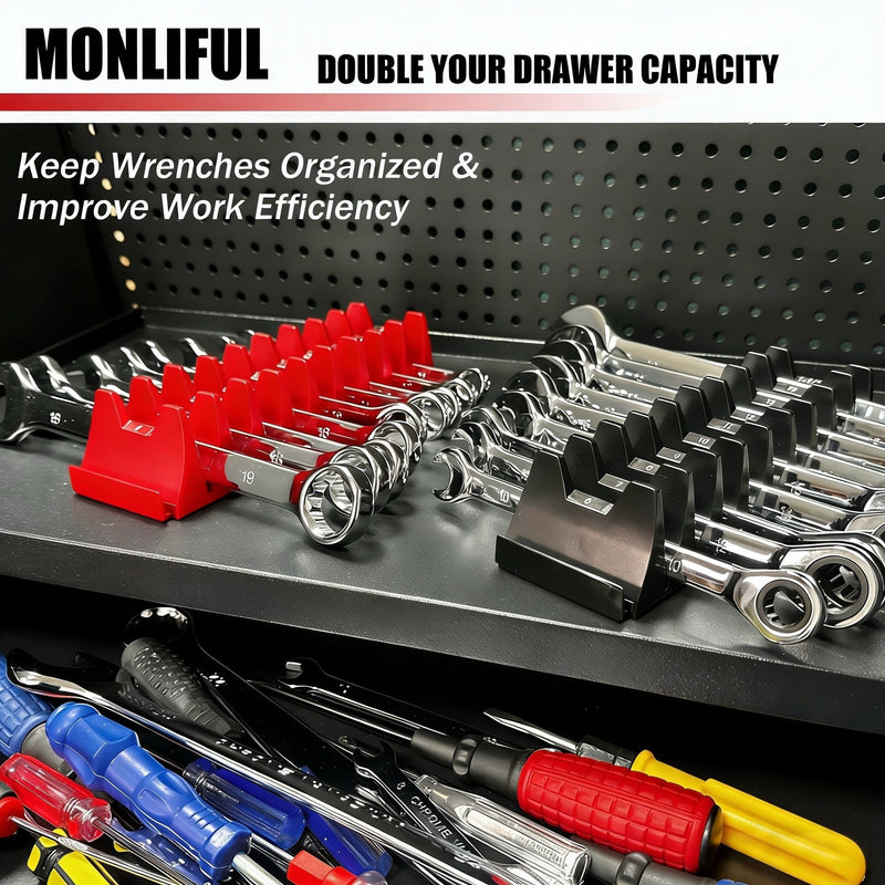 96 pcs Magnetic Modular Wrench Organizers for Tool Drawers - Wrench Rack with Metric&SAE Labels,Tool Storage Set Wrench Holder,Festival for Father and Boyfriend 96 PCS