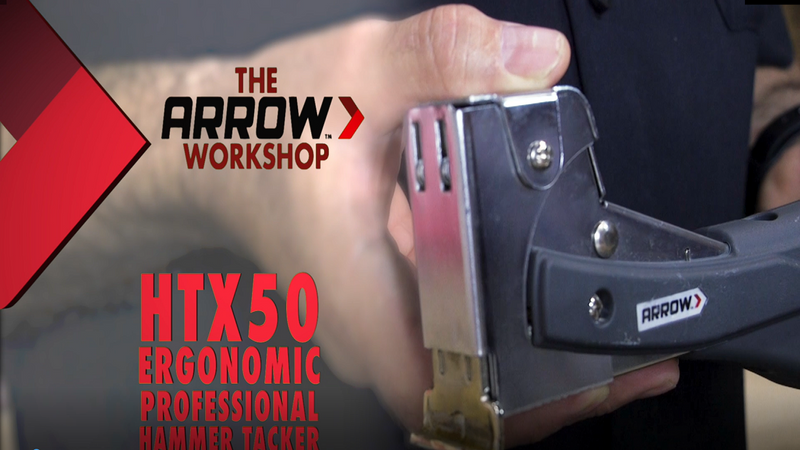 Arrow HTX50 Professional Heavy Duty Hammer Tacker, Manual Stapler for Construction and Insulation, Ergonomic Grip Handle, Dual-Capacity Rear-Load Magazine, Fits 5/16”, 3/8", or 1/2" Staples , Grey UNT