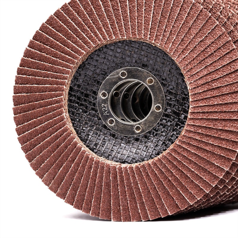 Woltersberger® Flap Discs, Diameter 125 mm, Grain 60, Pack of 10, Brown for Metal and Wood, Aluminum Oxide, Angle Grinder, Sanding Mop, Flap Discs, Sanding Discs Pack of 60