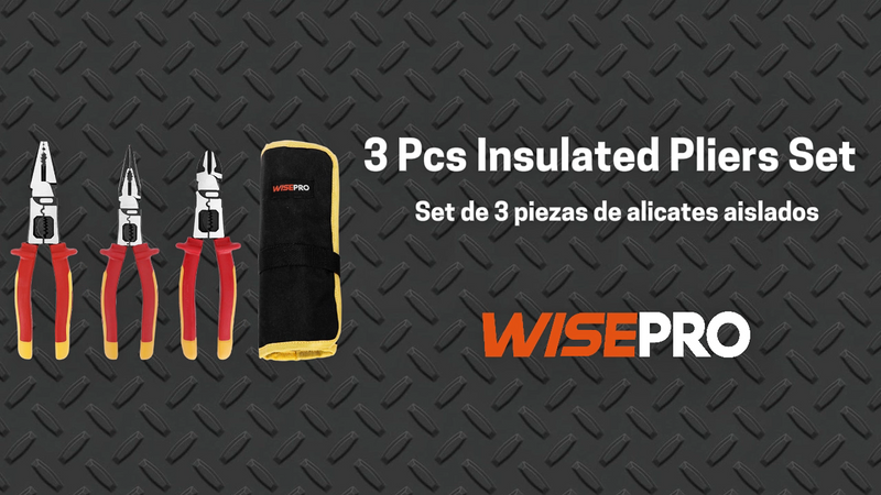 3 PCS Multifunctional Insulated Pliers Set with Tool Pouch