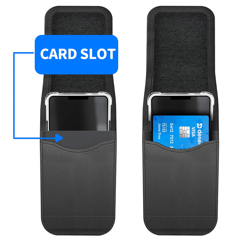 Stronden Holster for iPhone 15, 15 Pro, 14, 14 Pro, 13, 13 Pro, 12, 12 Pro - Leather Holster Case with Belt Clip, Pouch with Magnetic Closure, w/Built in Card Holder (Fits Otterbox Symmetry Case on) Medium