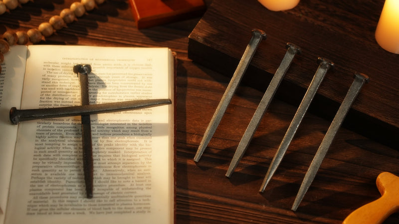 Sosation 12 Pcs Jesus Crucifixion Nails Christ Wrought Iron Nails, 6 Inch