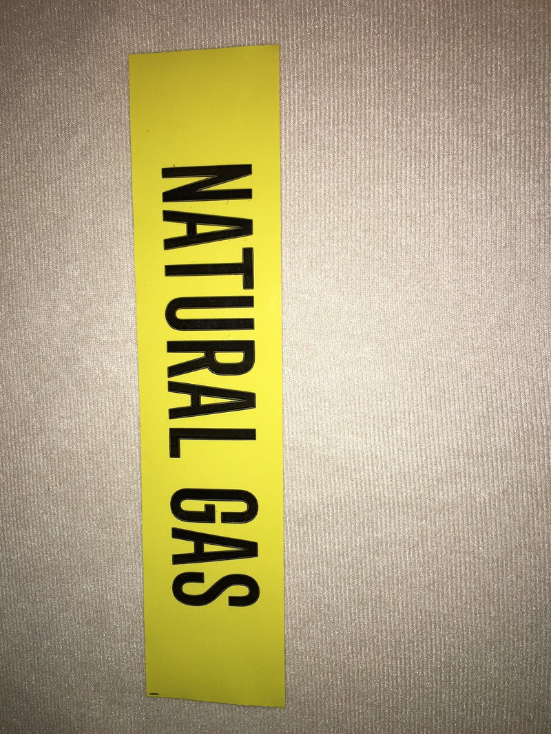[Australia - AusPower] - Roll of Natural Gas Pipe Markers, 72 Labels in a Roll, Self Adhesive Stickers You Peel and Stick, Black on Yollow, Gas Pipe Stickers, 9" Perforated, 2" X 9" Wide, Good for Gas Inspection 