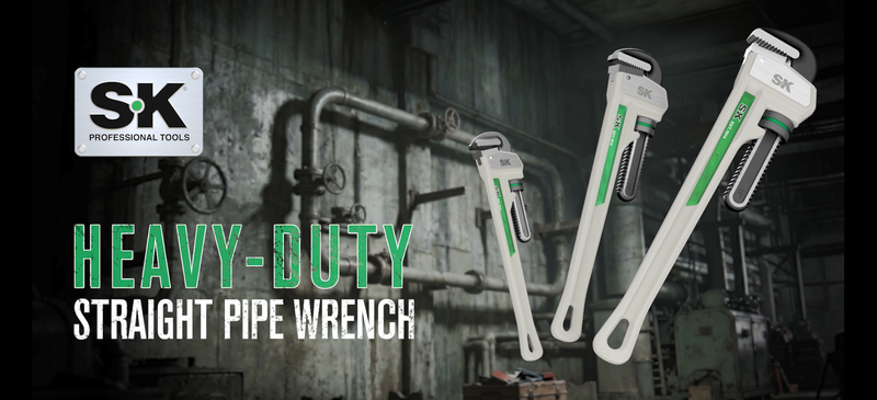SK 14'' Pipe Wrench, Adjustable Plumbers Wrench, Aluminum Plumbing Wrench 14" Pipe Wrench