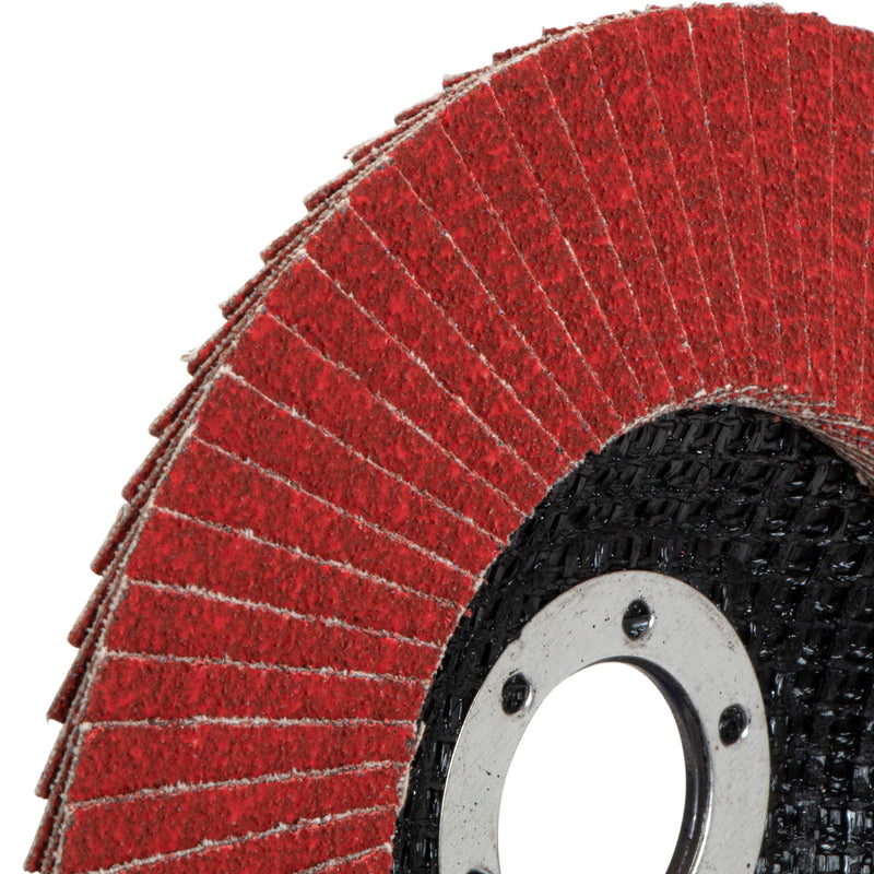 High-performance ceramic flap disc │ red │ 10 pieces │ Ø 125 mm │ grain 120 │ self-sharpening ceramic grain │ grinding disks │ flap disks