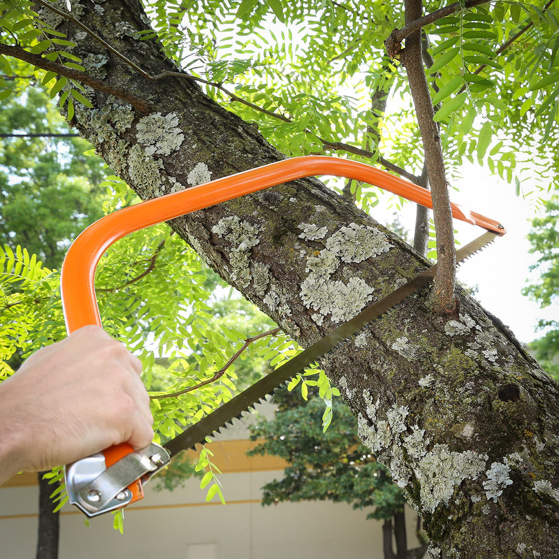 GreatNeck BB24 Bow Saw, 24 Inch Pruning Saw for Brush Clearing and Dry Wood Cutting, Tubular Steel Frame, Chrome Alloy Steel Blade, Quick Blade Tightener Release, Backpacking Gear, Camping Tools