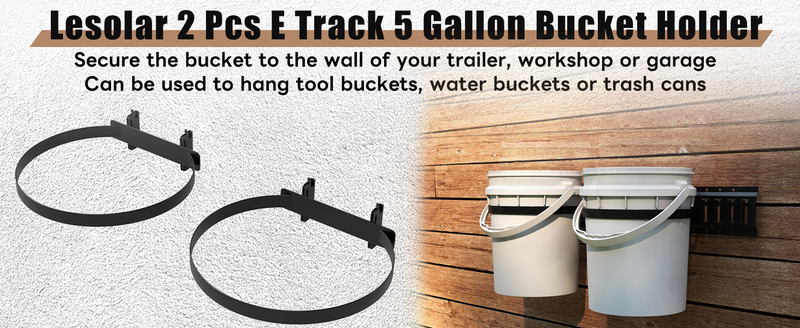 lesolar 5 Gallon Bucket Holder for E Track, Wall Mounted Bucket Hanger 1pc