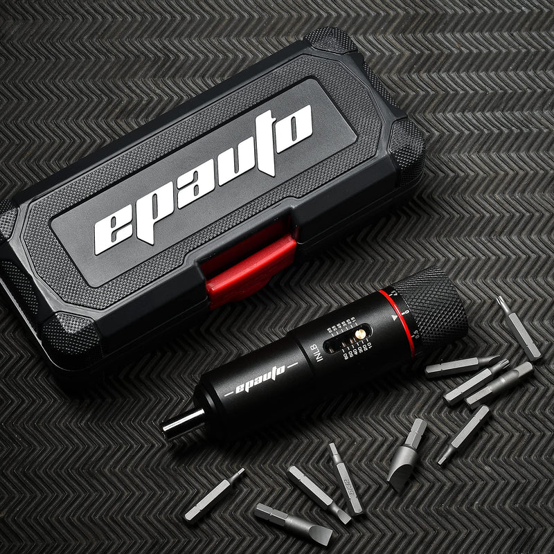 EPAuto Manual Wrench Screwdriver for Firearms | Bike Gears, 10-65 in/Lbs - 10 Bits, Black