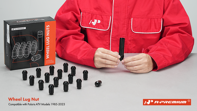 A-Premium Front & Rear 3/8"-24 Wheel Lug Nuts with Socket Key, Set of 17