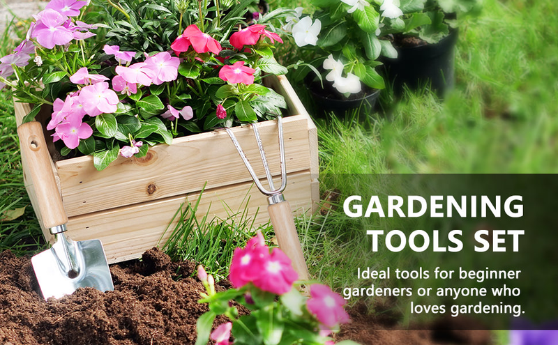 Grenebo Heavy Duty Gardening Tools with Handbag, Gardening Gifts for Women Green