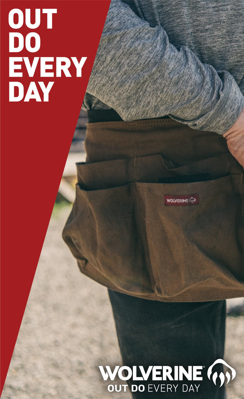 WOLVERINE Tool Bag |Tote | Utility Roll | Durable Nailhead Nylon, Adjustable Straps, and Versatile Pockets 15 Inch 29 Pocket Bag Black