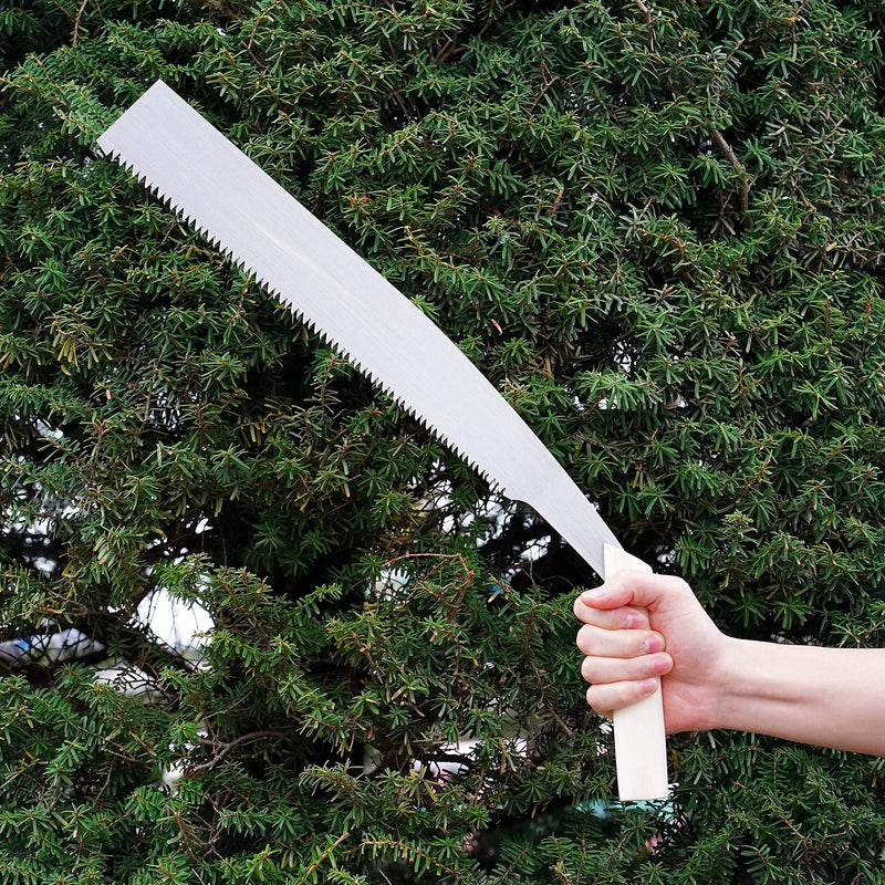 KAKURI Temagari Saw 14" Long Japanese Tree Limb Saw, Razor Japanese Steel Blade, Large Hand Pruning Saw for Cutting Tree, Log, Limb, Thick Branch, Raw Wood, Made in JAPAN Wooden 360 Mm