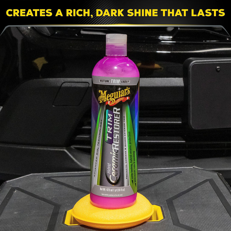 Meguiar's Hybrid Ceramic Trim Restorer, Car Trim Plastic Restorer - 16 Oz Bottle