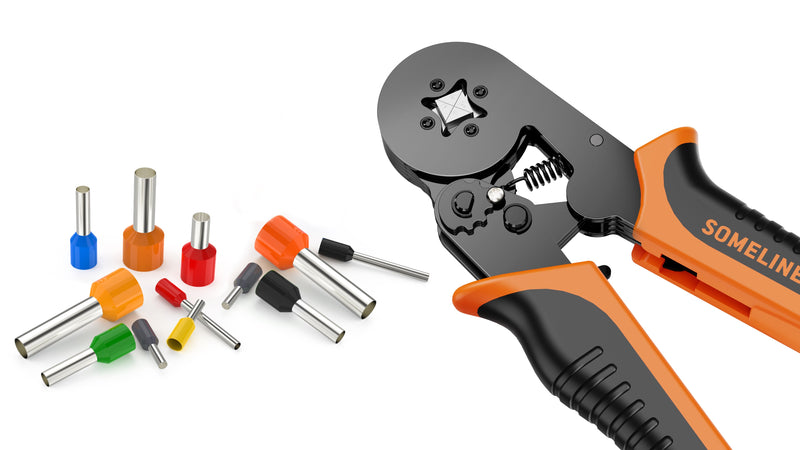 SOMELINE Ferrule Crimping Tool Kit, AWG 24-8 with 23 Sizes Wire Ferrules 23 Sizes Crimp Tool Set