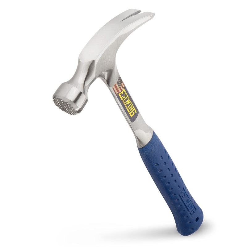 ESTWING Framing Hammer - 20 oz USA Made Straight Rip Claw Hammer with Milled Face & Shock Reduction Grip - E3-20SM