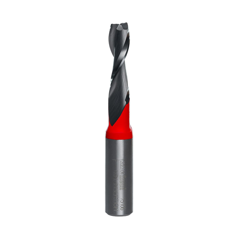 Freud Up Spiral Router Bit with Tico Hi-Density Carbide for Maximum Performance - Ideal for Cutting Parts & Grooves, 3/8" Diameter, 1/2" Shank, 1-1/4" Height, 24,000 RPM - 75-106
